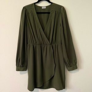 Brigitte Bailey Demri Green Faux Wrap Dress - size XL